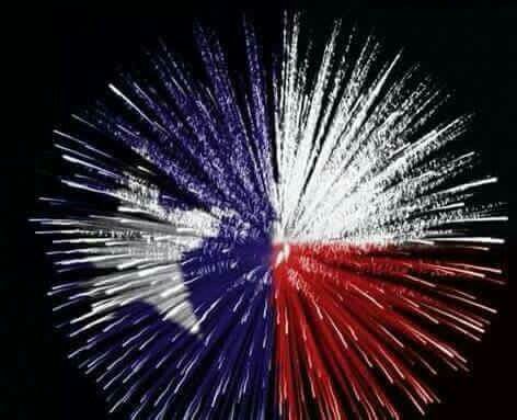 A dramatized Texan flag as a firework display