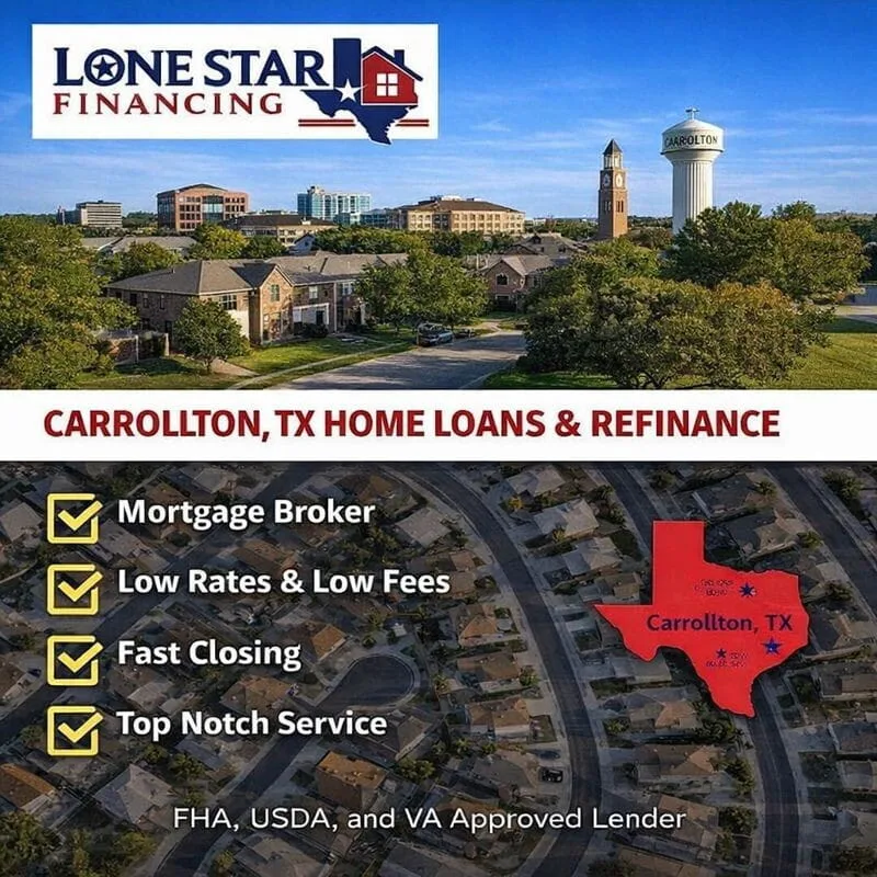 Carrollton TX mortgage lender offering competitive rates and fast home loan approvals