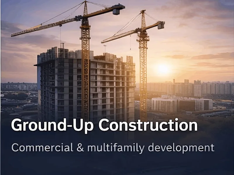 Texas commercial construction loan financing for new development