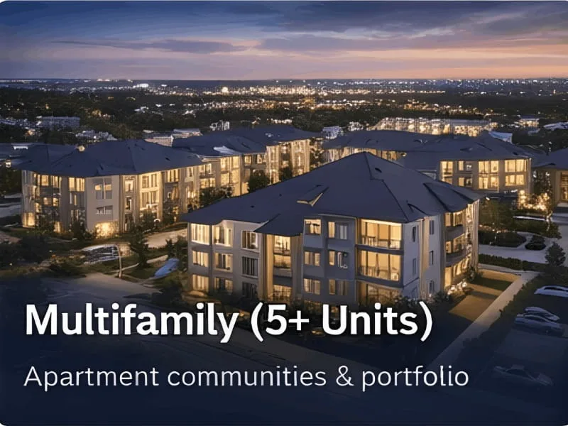 Texas multifamily commercial real estate financing for apartment communities