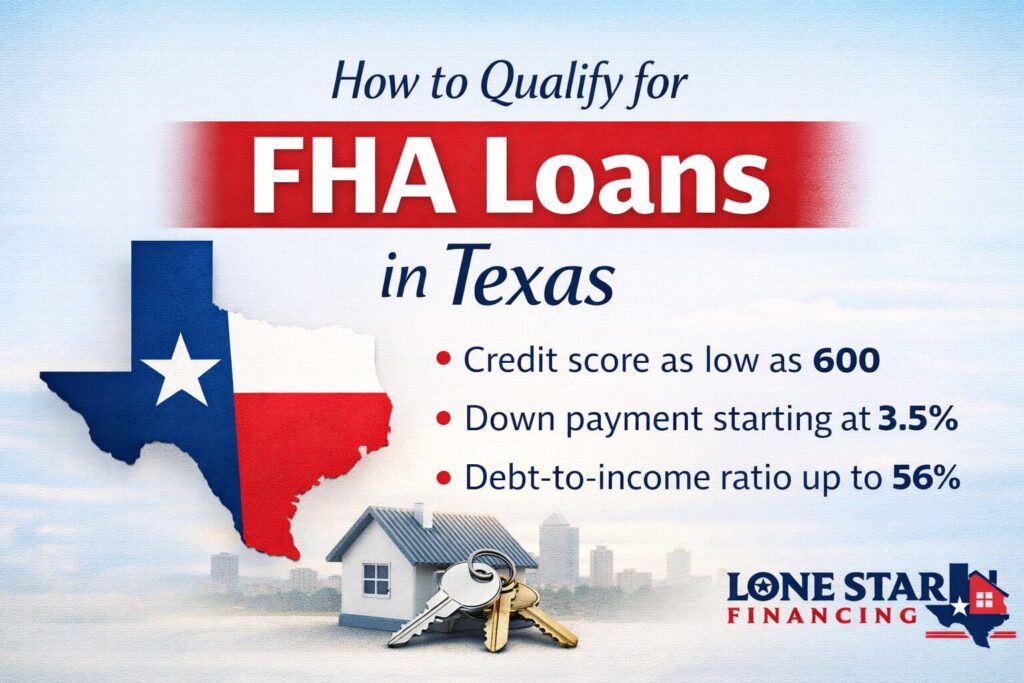 How to qualify for FHA loans in Texas including credit score, down payment, and DTI requirements